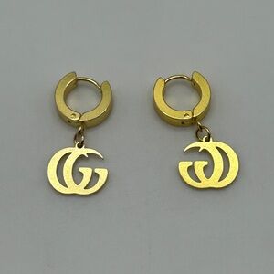 Gold Stainless Steel 316L Dangle Earrings